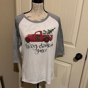 Merry Christmas Y'all Raglan Tee